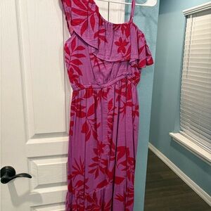 Old Navy Pink and Red Floral Dress